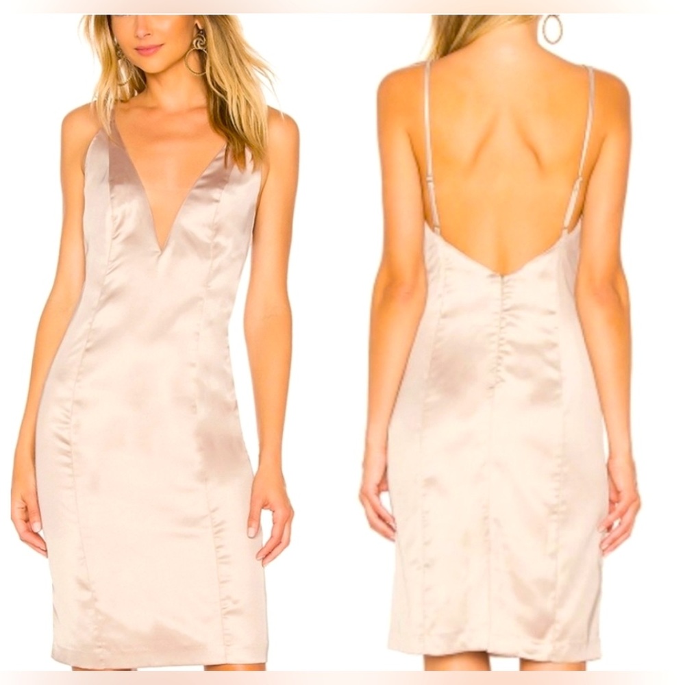 Revolve x Chrissy Teigen Panang Midi Dress – Champagne, Size S